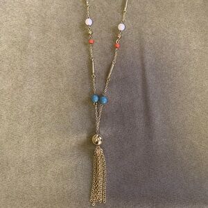 Gold Colored Chain with Tassel and Beads